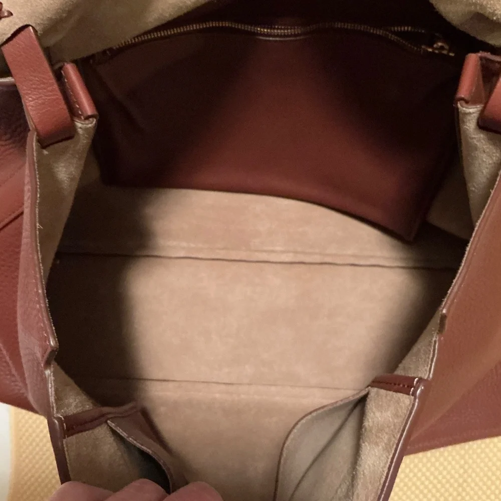 The Row Sidekick Two Fine Grain Brown Shoulder Bag - Picture 10 of 16